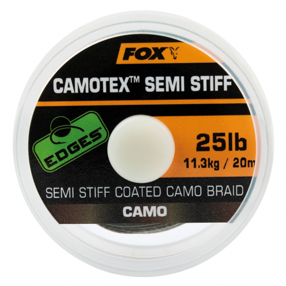 Fox Camotex Semi Stiff 20m i gruppen Kroge og endegrej / Ledere og Forfangsmateriale / Forfangsmateriale / Forfangsmateriale multifilament hos Sportfiskeprylar.se (CAC741r)