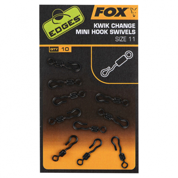 Fox Edges Kwik Change Mini Hook Swivel Size 11 (10-pack) i gruppen Kroge og endegrej / Snappere / Hurtigkoblinger hos Sportfiskeprylar.se (CAC763)