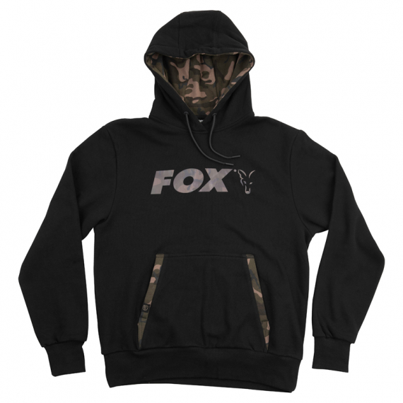 Fox Black/Camo Print Hoody i gruppen Beklædning og fodtøj / Beklædning / Sweatere / Hættetrøjer hos Sportfiskeprylar.se (CFX063r)