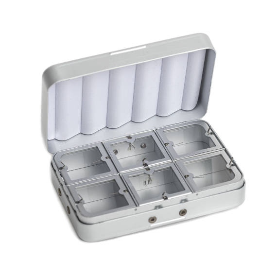 Aluminium box 6 compartments - Silver i gruppen Opbevaring / Tackle-bokse / Flueæsker hos Sportfiskeprylar.se (CH-301)