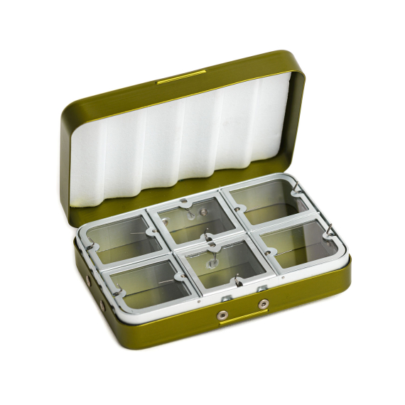 Aluminium box 6 compartments - Olive i gruppen Opbevaring / Tackle-bokse / Flueæsker hos Sportfiskeprylar.se (CH-302)