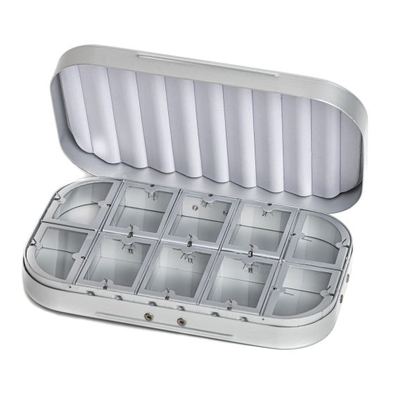 Aluminium box 10 compartments - Silver i gruppen Opbevaring / Tackle-bokse / Flueæsker hos Sportfiskeprylar.se (CH-305)