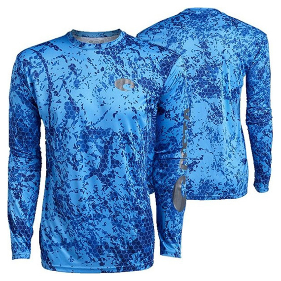 Costa Technical Hexo Camo Blue - Small i gruppen Beklædning og fodtøj / Beklædning / Sweatere / Langærmede T-shirts hos Sportfiskeprylar.se (CO-TECHHEXO10B)