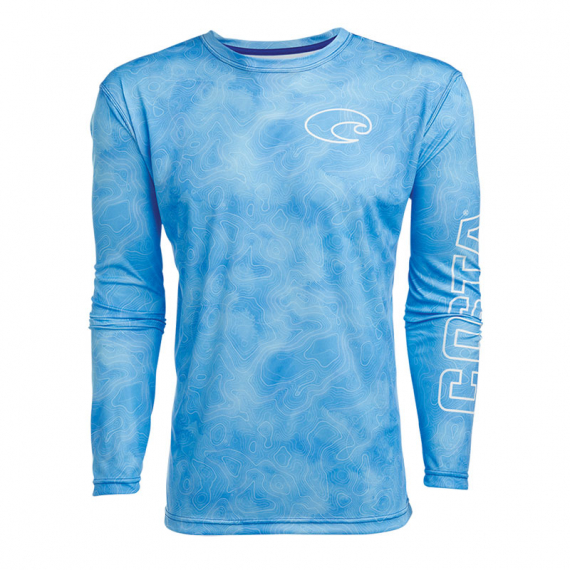 Costa Technical Topographic Blue - XXL i gruppen Beklædning og fodtøj / Beklædning / Sweatere / Langærmede T-shirts hos Sportfiskeprylar.se (CO-TECHTOPO14B)