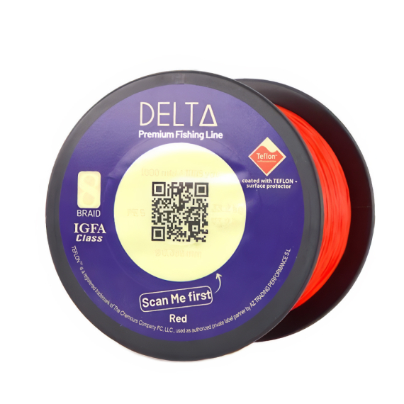 DELTA Teflon X8 Braid Red 150m i gruppen Snøre / Multifilament hos Sportfiskeprylar.se (DELTAR15035r)