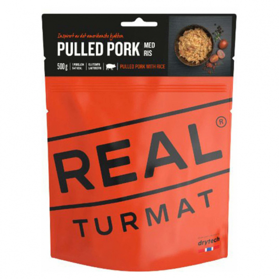 Real Turmat Pulled Pork with Rice i gruppen Outdoor / Lejrmad / Frysetørret mad hos Sportfiskeprylar.se (DT5267)