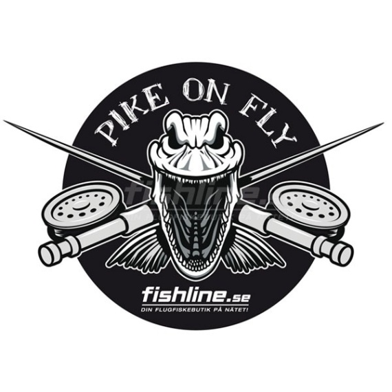 Fishline Pike on Fly sticker i gruppen Andet / Klistermærker og overføringsbilleder hos Sportfiskeprylar.se (FL-Sticker)