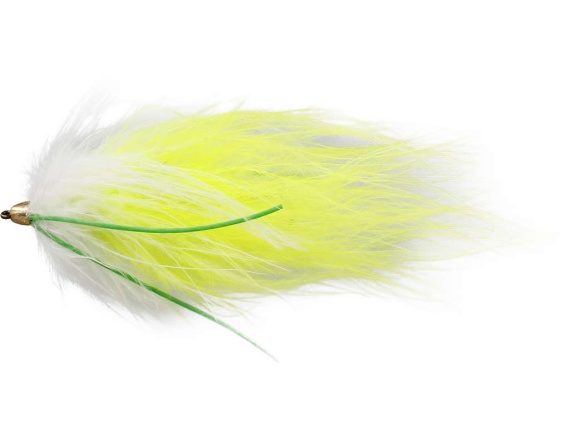 Marabou Worm White/Chartreuse i gruppen Madding / Fluer / Streamere hos Sportfiskeprylar.se (FL24064r)