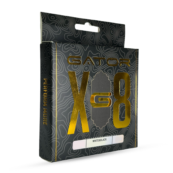 Gator X8 Braided Line Black/White i gruppen Snøre / Multifilament hos Sportfiskeprylar.se (GBX8-020-130M-BWr)