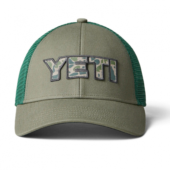 Yeti Camo Logo Badge Low Pro Trucker Hat Olive i gruppen Beklædning og fodtøj / Kasketter og hovedbeklædning / Kasketter / Trucker caps hos Sportfiskeprylar.se (H005O)