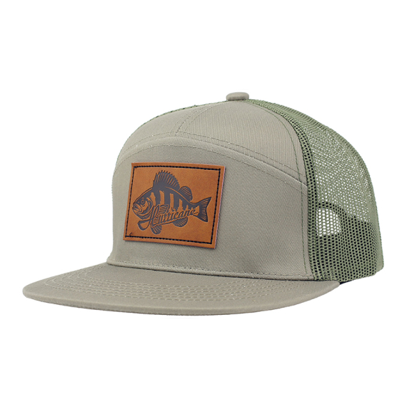Hurricane Leather Patch Perch 7-panel Trucker Hat i gruppen Beklædning og fodtøj / Kasketter og hovedbeklædning / Kasketter / Trucker caps hos Sportfiskeprylar.se (HAT06)