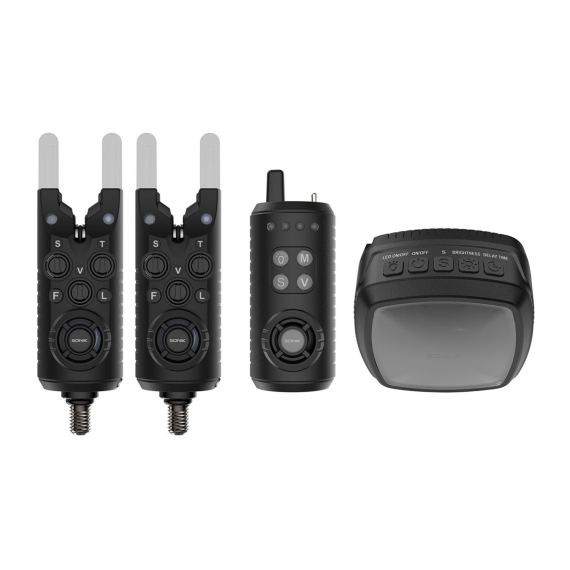 Sonik Gizmo2 Alarm Set 2+1 + Bivvy Lamp i gruppen Udstyr og tilbehør / Bidmeldere og -indikatorer / Bidmeldere hos Sportfiskeprylar.se (HC0087)