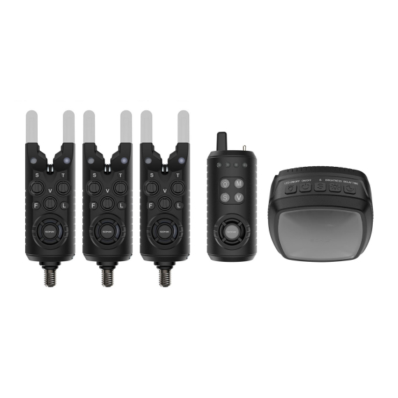 Sonik Gizmo2 Alarm Set 3+1 + Bivvy Lamp i gruppen Udstyr og tilbehør / Bidmeldere og -indikatorer / Bidmeldere hos Sportfiskeprylar.se (HC0088)