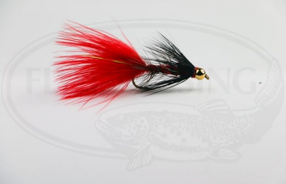 Wolly Bugger Gold Head Red Black size 8 i gruppen Madding / Fluer / Streamere hos Sportfiskeprylar.se (HF1231-8)