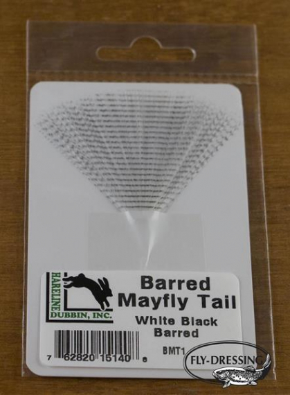 BARRED MAYFLY TAIL #1 WHITE BLACK BARRED i gruppen Kroge og endegrej / Fluebinding / Fluebindingsmateriale / Andre syntetiske materialer hos Sportfiskeprylar.se (HL-BMT1)