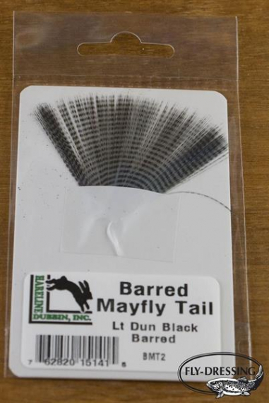 BARRED MAYFLY TAIL #2 LT DUN BLACK BARRED i gruppen Kroge og endegrej / Fluebinding / Fluebindingsmateriale / Andre syntetiske materialer hos Sportfiskeprylar.se (HL-BMT2)