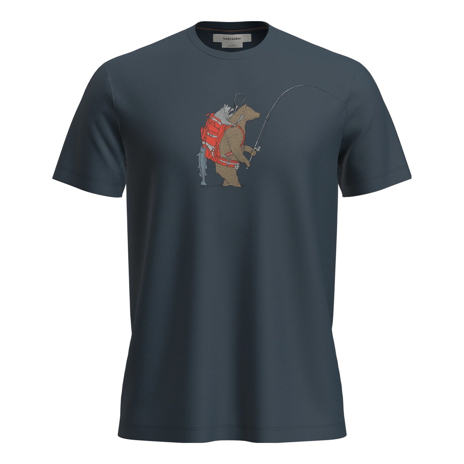 Icebreaker M\'s Merino 150 Tech Lite SS Tee Bear Catch Abyss i gruppen Beklædning og fodtøj / Beklædning / T-shirts hos Sportfiskeprylar.se (IB0A57FUZ431001r)