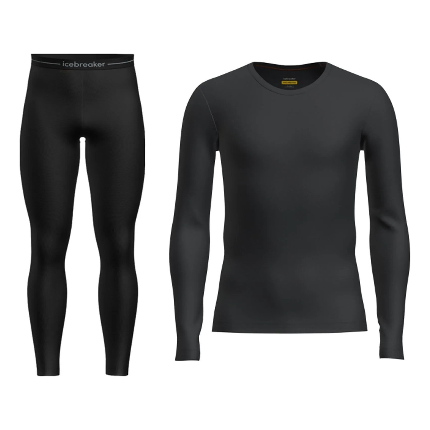 Icebreaker M\'s Merino 175 Everyday LS Crew & Leggings Set Black i gruppen Beklædning og fodtøj / Beklædning / Undertøj / Undertøjssæt hos Sportfiskeprylar.se (IB0A57P30011001r)