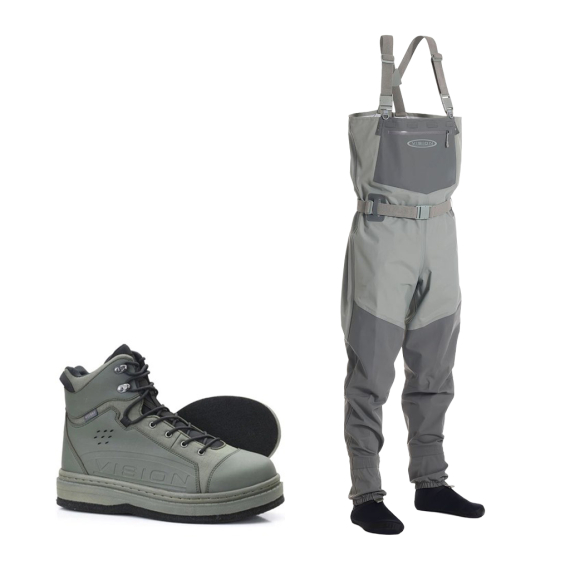 Vision Koski Grey & Koski Green 2.0 Felt Sole Wading Kit i gruppen Beklædning og fodtøj / Waders og waders-udstyr / Vadesæt hos Sportfiskeprylar.se (KOSKIGREYKOSKIFILT)