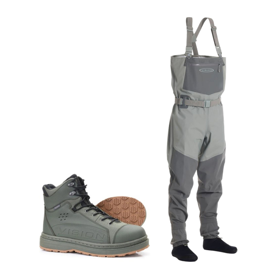 Vision Koski Grey & Koski Green 2.0 Gummi Wading Set i gruppen Beklædning og fodtøj / Waders og waders-udstyr / Vadesæt hos Sportfiskeprylar.se (KOSKIGREYKOSKIGUMMI)
