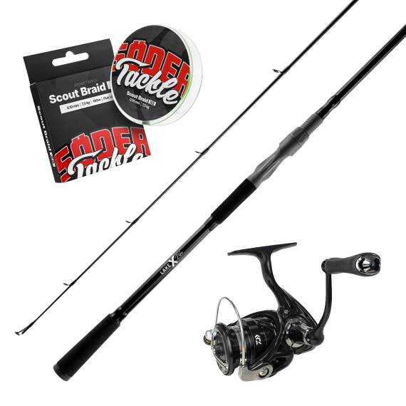 Lake X Pike Spinning 8\'6\'\' Fast Action XH 70-150g & Daiwa Pitch Black i gruppen Sæt / Spinnesæt / Gedde Spinnesæt hos Sportfiskeprylar.se (LAKEXDAIWAPITCHBLACCOMBO)