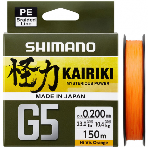 Shimano Line Kairiki G5 150m Orange - 0.17mm 6.9kg i gruppen Snøre / Multifilament hos Sportfiskeprylar.se (LDM51UE170150H)