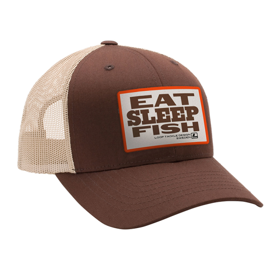 Loop Eat Sleep Fish Cap - Brown/Khaki i gruppen Beklædning og fodtøj / Kasketter og hovedbeklædning / Kasketter hos Sportfiskeprylar.se (LFC-46)