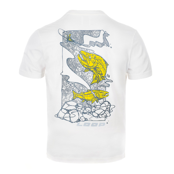 Loop M\'s Logo T-Shirt Atlantic Salmon Optic White i gruppen Beklædning og fodtøj / Beklædning / T-shirts hos Sportfiskeprylar.se (LMLTAS01-002-2XLr)