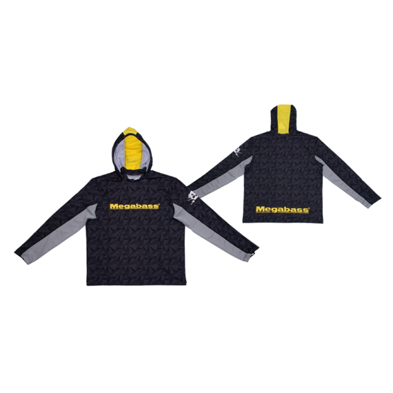Megabass Game Hoodie Black i gruppen Beklædning og fodtøj / Beklædning / Sweatere / Langærmede T-shirts hos Sportfiskeprylar.se (MB497216r)