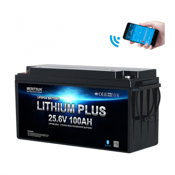 Meritsun Litiumbatteri 24V 100Ah BT i gruppen Bådelektronik / Batterier og opladere / Batterier / Lithiumbatterier hos Sportfiskeprylar.se (MS256V100BT)