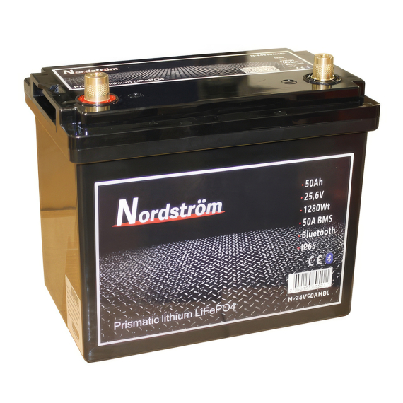 Nordström Lithium 24v Batteri 50 Ah BT i gruppen Bådelektronik / Batterier og opladere / Batterier / Lithiumbatterier hos Sportfiskeprylar.se (N-24V50AHBL)
