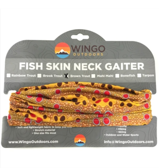 Wingo Fish Skin Neck Gaiter Brown Trout i gruppen Beklædning og fodtøj / Beklædning / Tørklæder og buffs hos Sportfiskeprylar.se (NFD047)