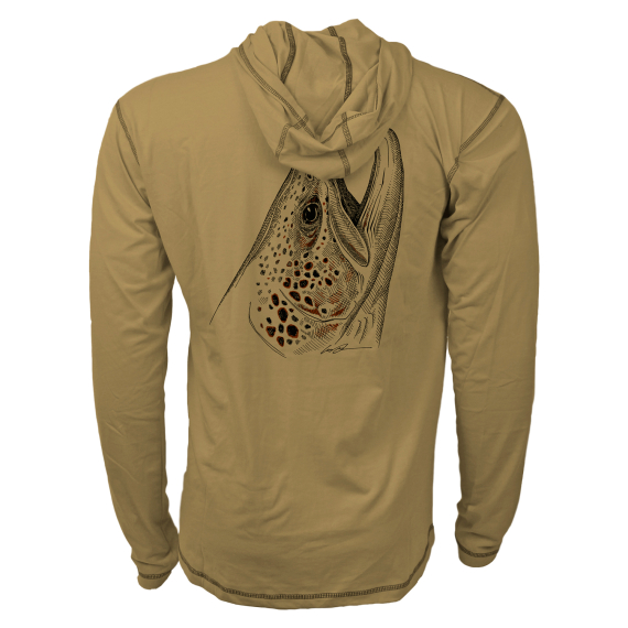 RepYourWater Hooded Sun Shirt Merino Breeze Rising Brown i gruppen Beklædning og fodtøj / Beklædning / T-shirts hos Sportfiskeprylar.se (NFD9572-Mr)