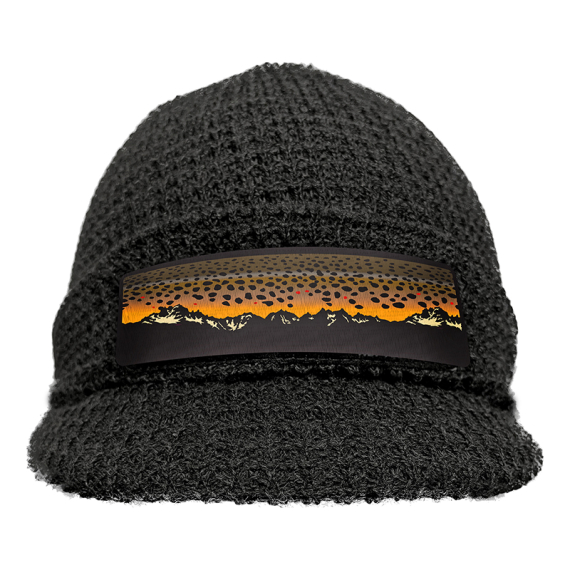 RepYourWater Knit Hat Brimmed, Brown Trout Mountains i gruppen Beklædning og fodtøj / Kasketter og hovedbeklædning / Huer og hatte hos Sportfiskeprylar.se (NFD9732)