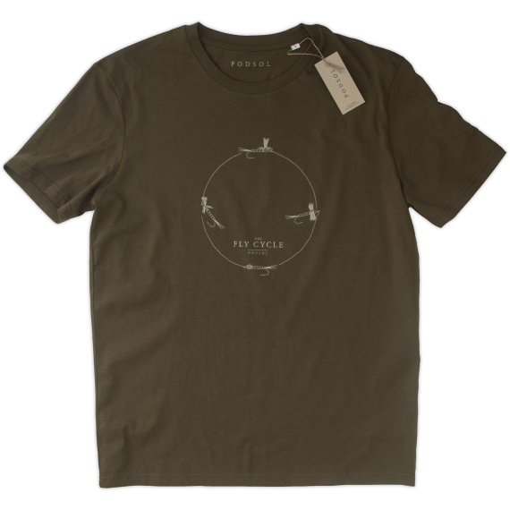 PODSOL T-Shirt Fly Cycle Organic Cotton British Khaki S i gruppen Beklædning og fodtøj / Beklædning / T-shirts hos Sportfiskeprylar.se (PS110)