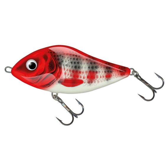 Salmo Slider 7cm, 17g Floating - Holo Red Head Striper i gruppen Madding / Swimbaits / Hårde swimbaits hos Sportfiskeprylar.se (QSD329)