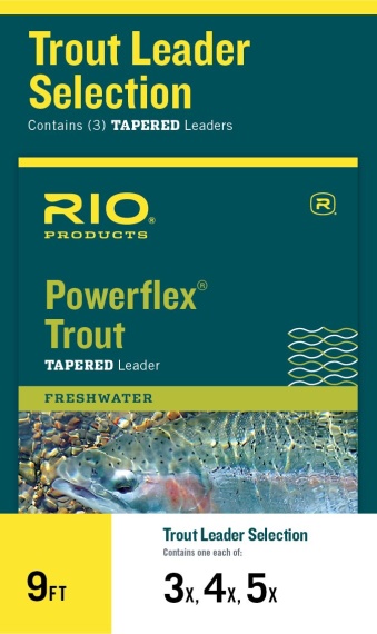 Rio Powerflex Trout Taperad Leader 9ft 3-Pack 3X/4X/5X i gruppen Kroge og endegrej / Ledere og Forfangsmateriale / Færdiglavede forfang / Tapered forfang hos Sportfiskeprylar.se (RP24330)