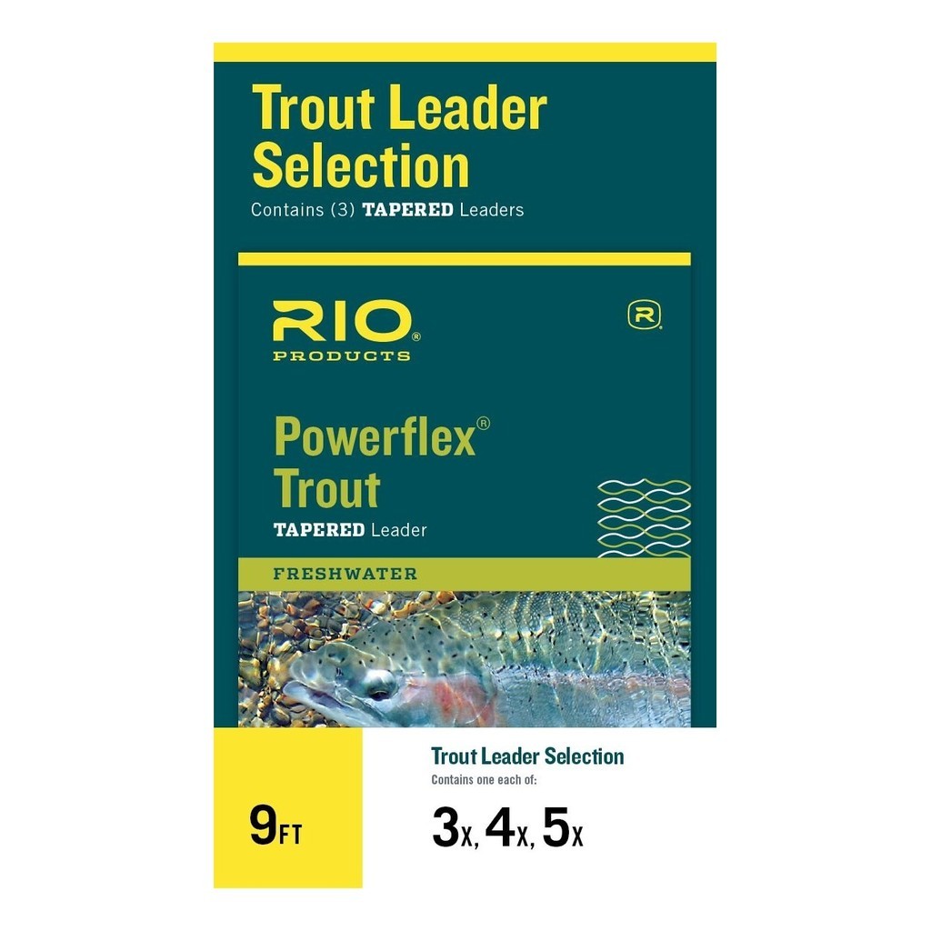 Rio Powerflex Trout Taperad Leader 9ft 3-Pack 4X/5X/6X i gruppen Kroge og endegrej / Ledere og Forfangsmateriale / Færdiglavede forfang / Tapered forfang hos Sportfiskeprylar.se (RP24331)