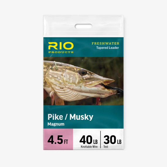 Rio Pike/Musky Magnum Leader - 4.5ft, 30lb class 40lb Knottable Wire i gruppen Kroge og endegrej / Ledere og Forfangsmateriale / Færdiglavede forfang / Tapered forfang hos Sportfiskeprylar.se (RP24670)