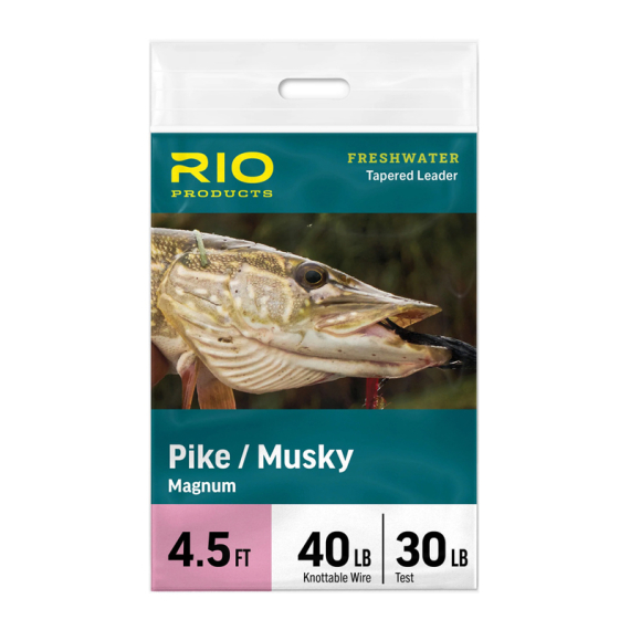 Rio Pike/Musky Magnum Leader - 4.5ft, 30lb class 40lb Knottable Wire i gruppen Kroge og endegrej / Ledere og Forfangsmateriale / Færdiglavede forfang / Tapered forfang hos Sportfiskeprylar.se (RP24670)