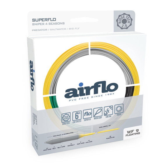Airflo Ridge 2.0 Sniper 4 Season S5/S7 i gruppen Snøre / Flueliner / Enhåndssnøre hos Sportfiskeprylar.se (RSF-SN4-WF8S5-S7-BL-SBr)