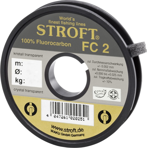 Stroft FC2 Fluorocarbon 50m i gruppen Kroge og endegrej / Ledere og Forfangsmateriale / Forfangsmateriale / Forfangsmateriale fluefiskeri hos Sportfiskeprylar.se (S2820r)