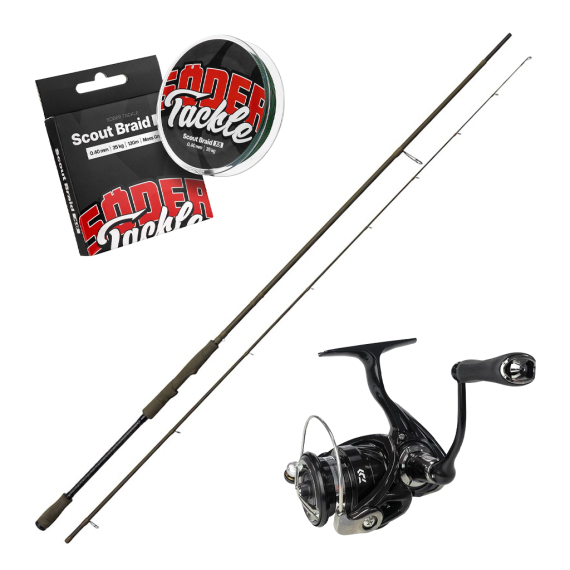 Savage Gear SG4 Medium Game & Pitch Black 7\'3\'\'/2.21m XF 15-45g i gruppen Sæt / Spinnesæt / Allround Spinnesæt hos Sportfiskeprylar.se (SG4MEDIUMCOMBO)