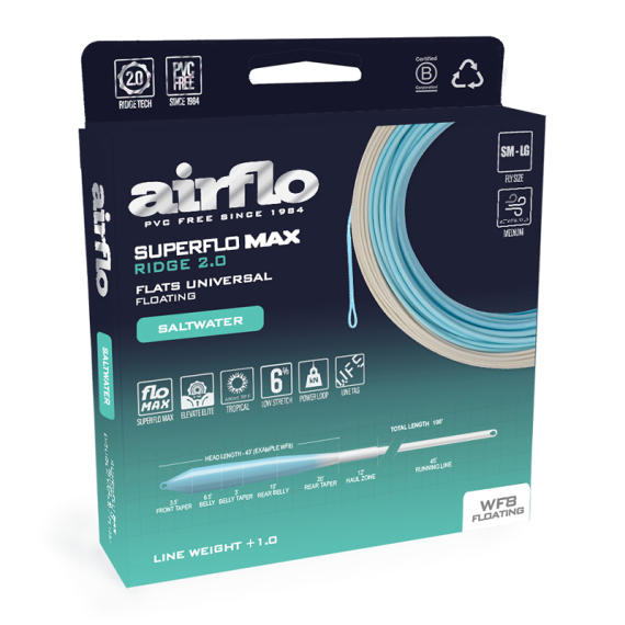 Airflo Superflo Max Ridge 2.0 Flats Universal Intermediate Fly Line i gruppen Snøre / Flueliner / Enhåndssnøre hos Sportfiskeprylar.se (SMR-FU-WF10I-Tar)