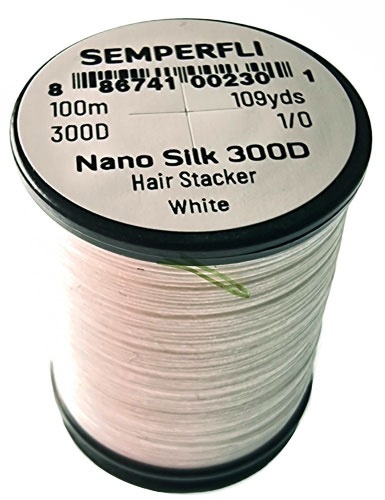 Semperfli Nano Silk 300D 1/0 Hair Stacker i gruppen Kroge og endegrej / Fluebinding / Fluebindingsmateriale / Bindetråd hos Sportfiskeprylar.se (SNAN300WHT)
