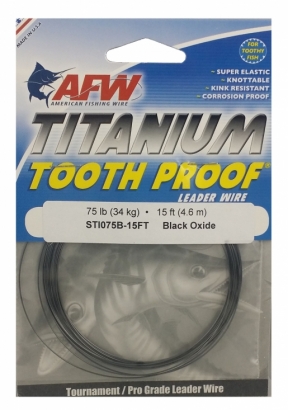 Titanium Tooth Proof, Single Strand Leader Wire, 75 lb (34 kg) i gruppen Kroge og endegrej / Ledere og Forfangsmateriale / Forfangsmateriale / Wire hos Sportfiskeprylar.se (ST1075B-15FT)
