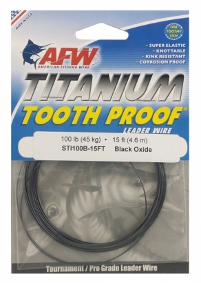 Titanium Tooth Proof, Single Strand Leader Wire, 100 lb (46 kg) i gruppen Kroge og endegrej / Ledere og Forfangsmateriale / Forfangsmateriale / Wire hos Sportfiskeprylar.se (STI100B-15FT)