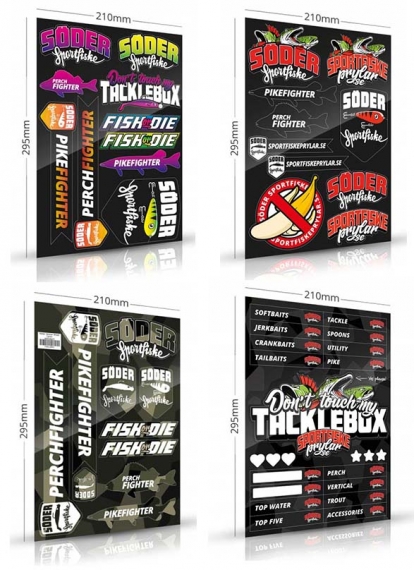 Söder Sticker Sheets 4-pack i gruppen Andet / Klistermærker og overføringsbilleder hos Sportfiskeprylar.se (STICKERSHEETS)