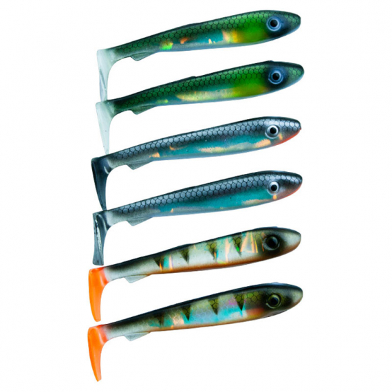 Svartzonker McRubber Bass 8cm Mix (6-pack) - Flash i gruppen Madding / Softbaits / Aborre softbaits og sandard softbaits hos Sportfiskeprylar.se (SZ100156)