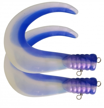 SvartZonker Big Tail (2-pack) - C14 Blue/Pearl White i gruppen Madding / Softbaits / Ekstra haler og Curly Tails hos Sportfiskeprylar.se (SZ101114)